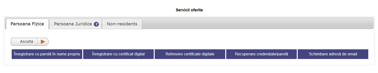 Sectiuni ANAF persoane fizice