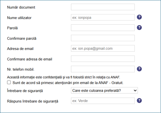 Completare informatii