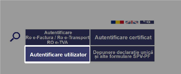 ANAF persoane fizice - Înregistrarea în Registrul RO e-Factura - Autentificare Utilizator